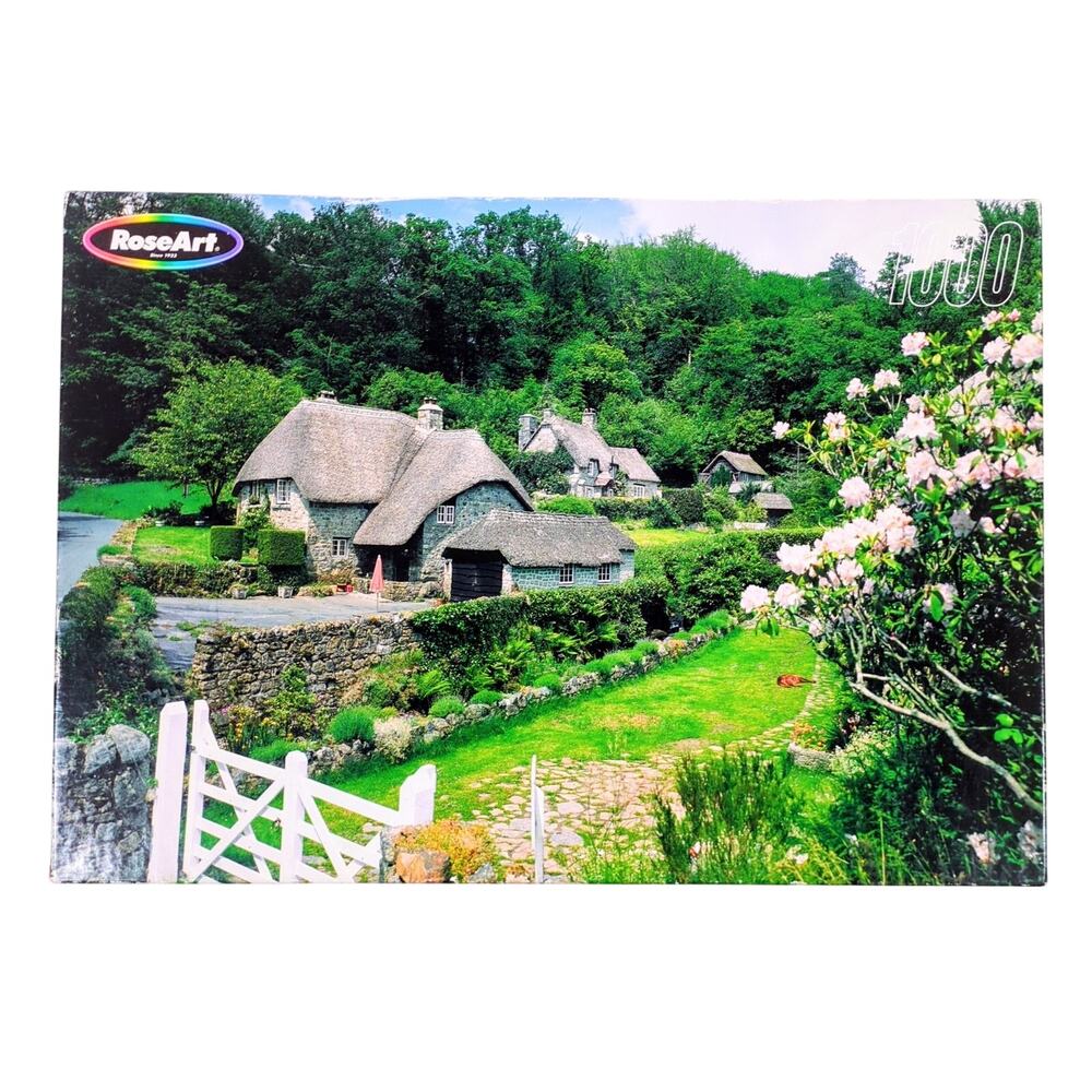 RoseArt 1000 Piece Jigsaw Puzzle Buckland in the Moor Cottage Garden New Sealed
